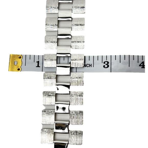 Sarah Coventry Four Seasons Bracelet Brushed And Shiny Silver Tone Textured Link - Picture 9 of 9